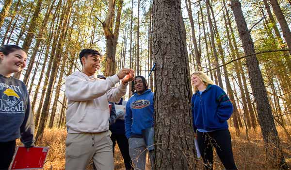 Students in outdoor classroom